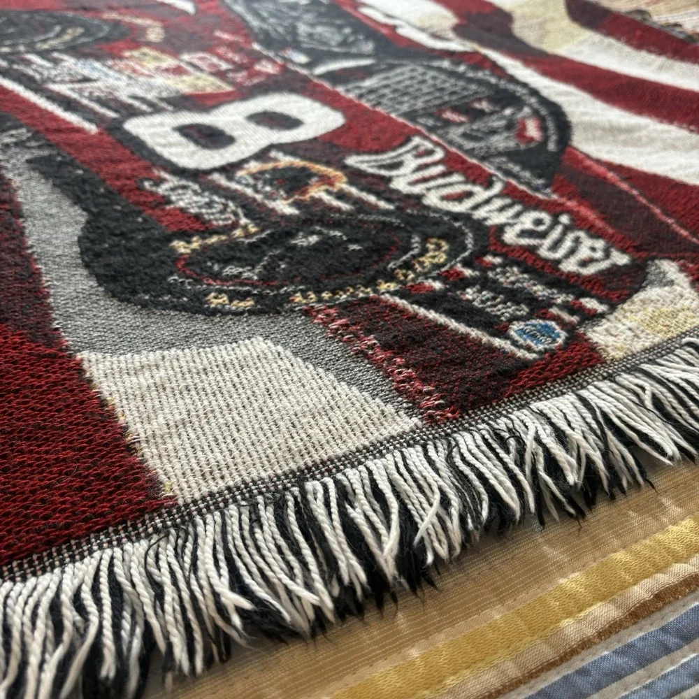 Nascar Dale Earnhardt Jr #8 Budweiser US Flag Throw Blanket Tapesty Wall Hanger